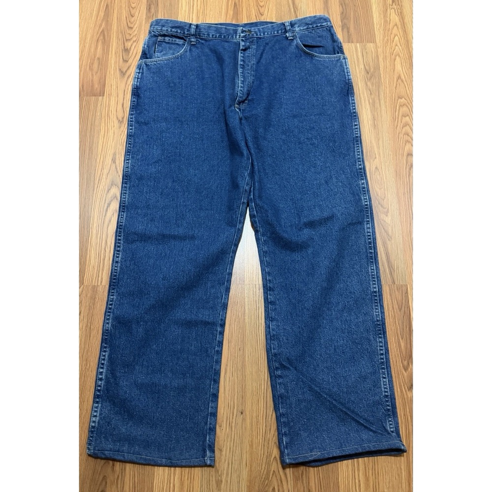 Bulwark FR Jeans Mens 44x32 Loose Fit Stonewashed Denim CAT 2 Workwear Hemmed